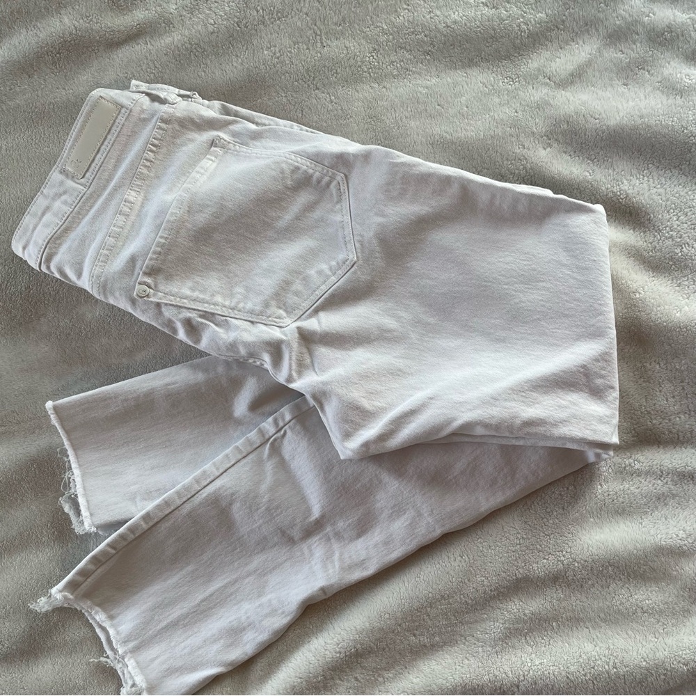 H&M White Raw Hem Jeans